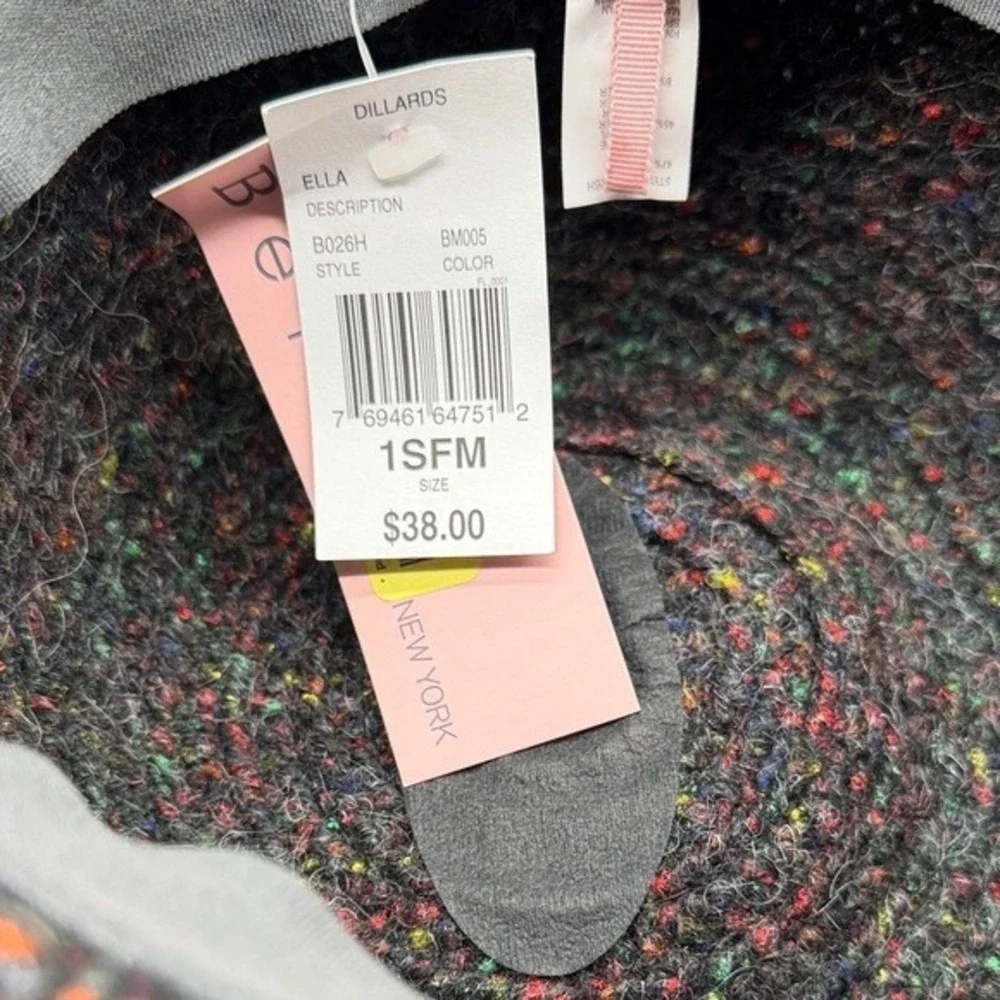 Betmar New York Ella Multi Color Confetti Tweed Cloche‎ Hat Side Knot B026H NEW